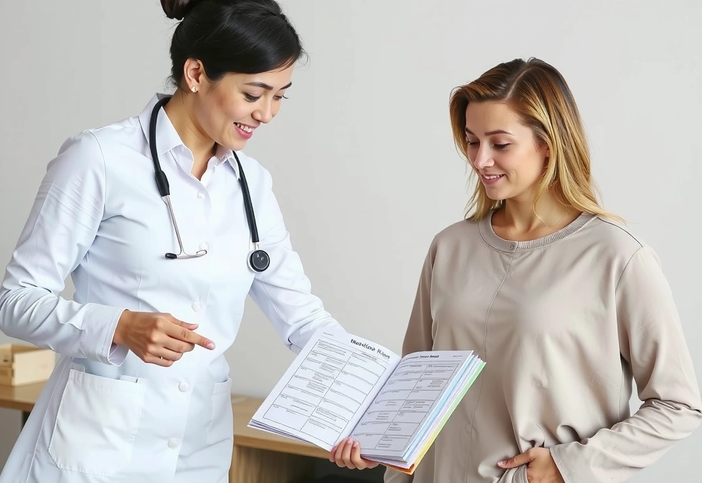 Klientin und Beraterin besprechen Ernährungsplan